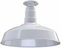 Steel Lighting Co. Carson Barn Light | Ceiling Mounted Pendant | 16 inch Dome | Flush Mount | Industrial Style Steel Light Made in America | White Exterior/White Interior