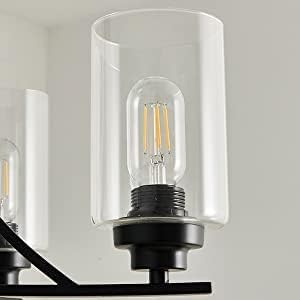 Clear Glass Lamp Shade 5.5inch High,3.5inch Diameter,1.65inch Fitter Cylinder Glass Shade Replacement for Chandelier,High Transmittance Lampshade Cover for Floor Lamp Pendant Light 6 Pack