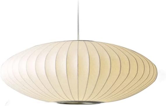 LITFAD Minimalist Indoor Pendant Light, Cloth Art Lantern 1-Light Pendant Lighting Creative Ceiling Hanging Light for Living Room Dining Room Restaurant Cafe - 110V-120V White 19.5"