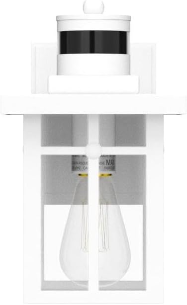 Porch Lights with GFCI Outlet,Dusk to Dawn Motion Sensor Outdoor Lights,3 Lighting Modes White Front Door Light，Waterproof Exterior Light Fixture,Outside Lamp for House Patio Garage