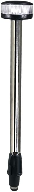 Pactrade Marine All Round White LED, Stern Light, Anchor Light, Pole Light LED Boat Navigation Light with Standard Pole 22'' with Removable 2-Pin Fixed Plug-in Base USCG 2NM for Pontoon, Fishing Boats