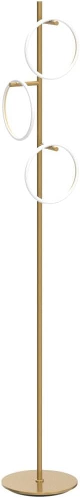 Brightech Saturn Floor Lamp, Great Living Room Decor, Tall Contemporary Standing Tree Light for Offices, Living Rooms, with 3 LED Heads for Bedroom Reading - Gold/Brass