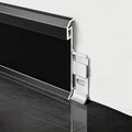 24 Pack LED Aluminum Metal Baseboard Trim 80 x 2500mm 3.15” x 8.2’ Total 196.8 ft, Matte Black LED Light Aluminum Wall Base Board Cover Molding Skirting Trim, Surface Base Mounted Down Light