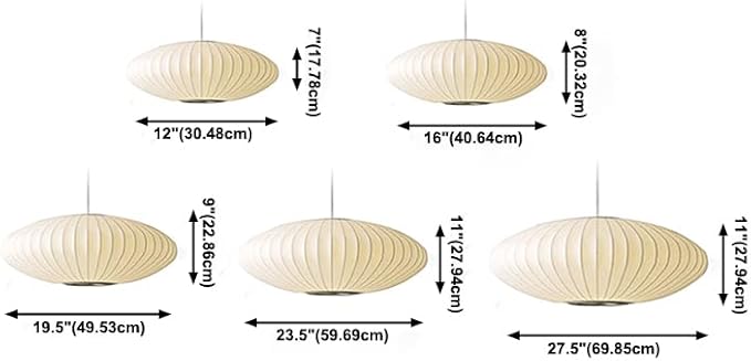 LITFAD Minimalist Indoor Pendant Light, Cloth Art Lantern 1-Light Pendant Lighting Creative Ceiling Hanging Light for Living Room Dining Room Restaurant Cafe - 110V-120V White 19.5"