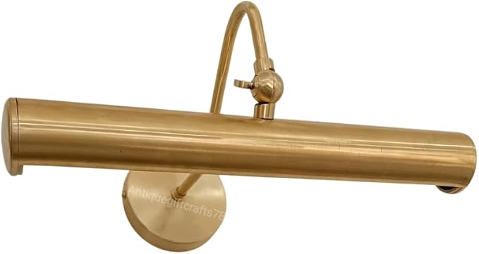 Antique Brass Picture Light – Hardwired Wall Mount Display Light for Paintings, Artwork, and Photos | Adjustable Arm & Rotating Shade Vintage Wall Sconce for Gallery, Hallway 15 Inch (Polished Chrome)