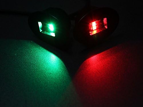 Brightest 2 Mile LED Boat Navigation Lights Pair. Flush Mount, USCG 112.5 Degree 2nm boating nav light for pontoon boat, yacht, kayak, air boats, marine. 1 Red Portside, 1 Green Starboard (Silver)