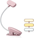 Rechargeable Book Light for Reading in Bed – 14 LED Book Light with 3 Color Temperatures, Stepless Dimming, Up to 80 Hours Runtime, 360° Rotatable Clip – Perfect for Book Lovers, Rose Gold