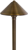 VOLT Conehead 12V Brass Path Light (7" Shade, 25" Tall) for Low Voltage Landscape Lighting on Outdoor Pathway, Walkway, Garden, Driveway or Patio
