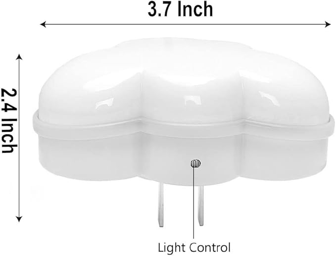 AUSAYE LED Night Light Plug in Lamp Light Sensor Cloud Night Light Energy-Saving Pretty Night Lights for Adults Kids NightLight White