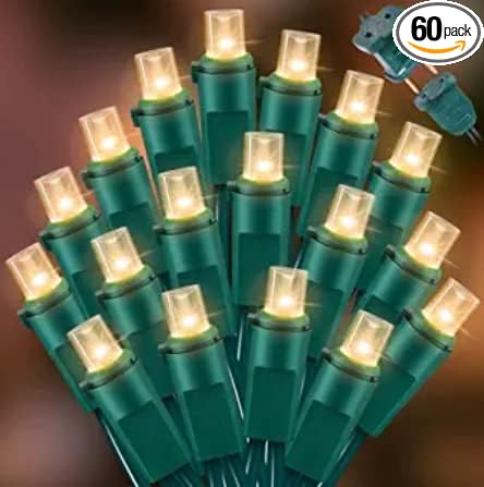 LAMPHOME 60 LED Warm White String Light - LED Christmas Lights, Mini led Lights for Indoor Outdoor Home Holiday Party Wedding Independence Day Decoration