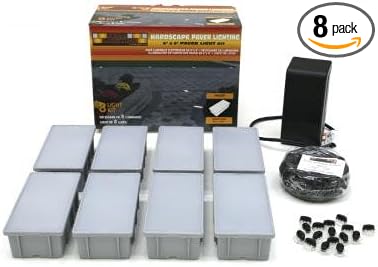 Kerr Lighting Residential Paver Lights 4" x 8" for Walk, Patio, Driveway, & Pool Deck Installation , 8 Pack Installation Kit
