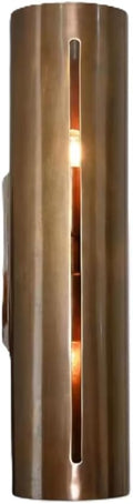 Handmade Mid Century Modern Brass Wall Sconce - MCM Sculptural Light Fixture for Home Decor, Vintage Cylinder Wall Lamp for Living Room, Bedroom, Hallway, Industrial Wall Lighting (Brushed Chrome)