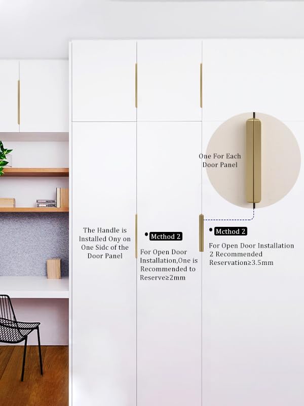 Satanga Edge Finger Tab Pull for cabinets Kitchen Concealed Drawer pulls Aluminum Flat Hidden Back Mount Door Handle for Home 10Pack Modern Brushed Brass 6.3" Hole Center Easy Installation