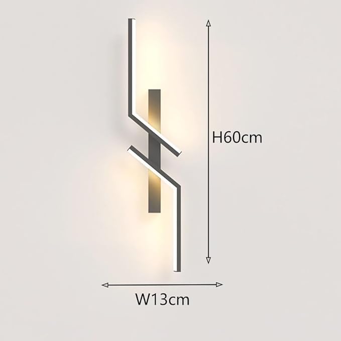 Modern Linear Wall Sconce, Minimalist Black LED Wall Light, Geometric Contemporary Wall Decor Wall Light for Living Room, Bedroom Background, Hallway Accent Lighting