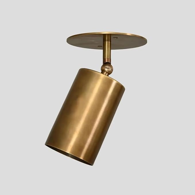 Handmade Brass Ceiling Wall Sconce – Modern Rotatable Antique Finish LED Light Fixture for Indoor Accent & Track Lighting – Vintage Minimalist Ceiling Mount Light for Home, Office (Polished Chrome)