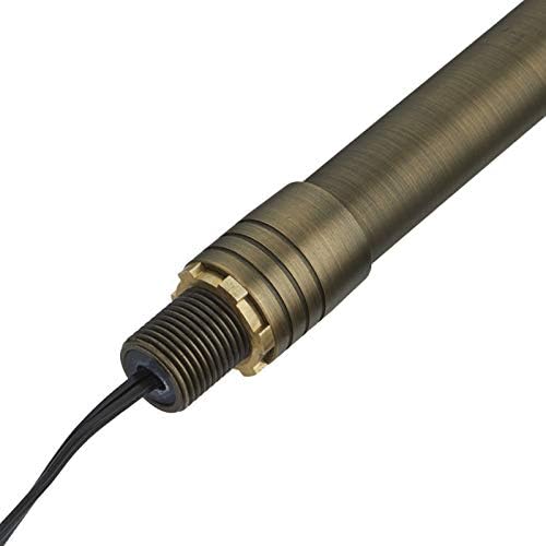 VOLT Flat Hat 12V Brass Mini Path Light (7" Shade, 15" Tall) for Low Voltage Landscape Lighting on Outdoor Pathway, Walkway, Garden, Driveway or Patio