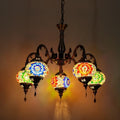 5-Globes Turkish Moroccan Pendant Hanging Light, Turkish Chandelier, Exquisite Tiffany Style Mosaic Ceiling Lamp for Bedroom, Living Room Home Decor Ambient Lighting (PL5130-X2)