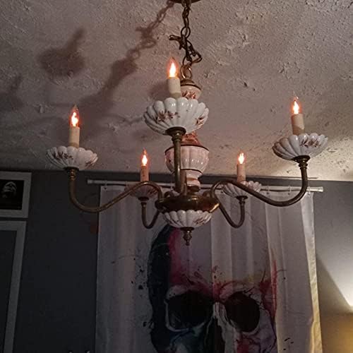 Christmas Flicker Flame Light Bulbs, Clear Flame Shape Replacement Bulbs Dances with a Flickering Orange Flames Glow, E12 Candelabra Base Replacement Bulbs, 1 Watt, 120 Volt- 12 Pack