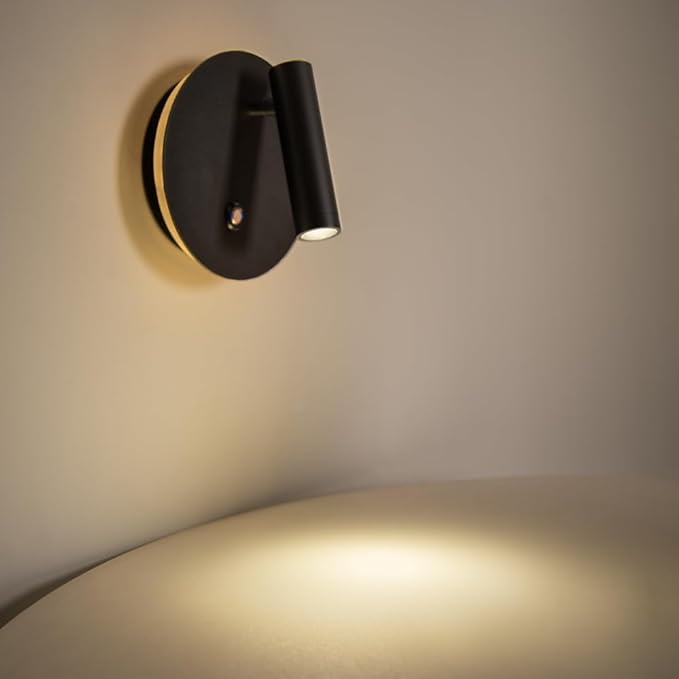 Aisilan Modern Dimmable LED Wall Sconce, 6W Adjustable Angle Bedside Wall Lamp with Touch Switch, Hardwired Indoor Wall Light for Bedroom, Living Room & Hallway
