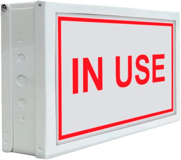 IN USE LED Sign - Occupancy Indicator for Medical & More - Wall Mount - Metal Case w Plastic Front - Bright LED Light Up - 120 VAC Hardwired - 1 Pack