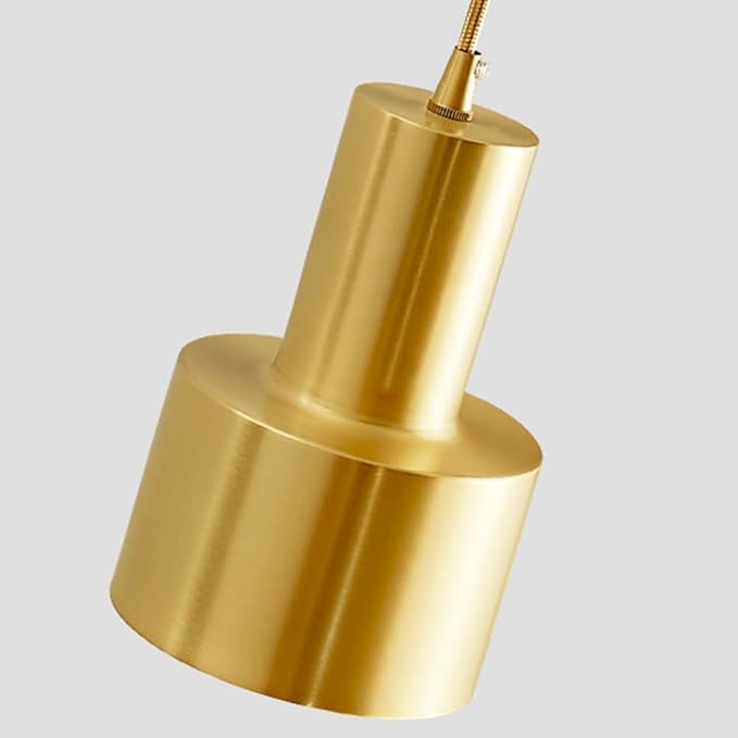 Modern Wall Sconce, Contemporary Brass Wall Light Fixture, H65 Solid Brushed Gold Cylindrical E27, Adjustable Hanging Ambient Lighting for Bedroom Living Room Hallway Decor