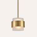 CLAXY Gold Pendant Lights mini Hanging Light Fixture with Frosted Glass Shade for Kitchen Island Dining Room Bar Restaurant, Rod Hanging Modern Pendant Light