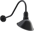 Steel Lighting Co. Venice Store Sign Light | for Outdoor Restaurant Accent Wall | 9 inch Dome | 23 inch Gooseneck | Made in America | Matte Black Exterior/Brass Interior