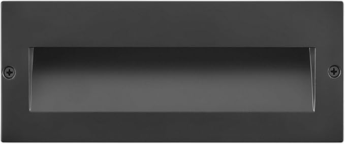 Hinkley Taper 12V Wide Horizontal Step Light - Wet Rated, Stainless Steel Construction, Recessed Mount, Etched Lens, ADA - Matte Black Stainless Finish