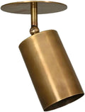 Handmade Brass Ceiling Wall Sconce – Modern Rotatable Antique Finish LED Light Fixture for Indoor Accent & Track Lighting – Vintage Minimalist Ceiling Mount Light for Home, Office (Raw Brass)