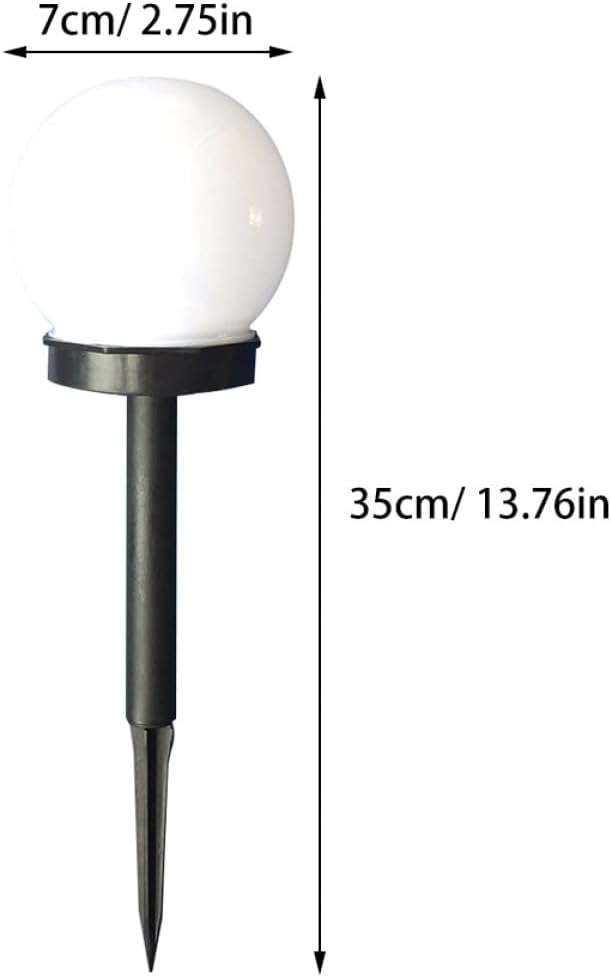 NOLITOY 4Pcs Solar Sphere Garden Lights with Warm Glow, Weatherproof Outdoor Pathway LED Lawn Lamps, Solar Panel Powered Yard Bubble Ball Lights for Patio and Lawn
