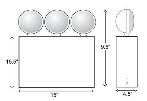 SmartSign New York Approved DXR Emergency Light with 6 Volts 27 watts and 3 Heads, Made in USA