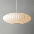 LITFAD Minimalist Indoor Pendant Light, Cloth Art Lantern 1-Light Pendant Lighting Creative Ceiling Hanging Light for Living Room Dining Room Restaurant Cafe - 110V-120V White 19.5"