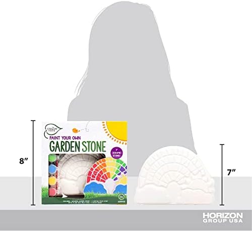 Creative Roots Paint Your Own Rainbow Stepping Stone Craft Kits for Kids, Ceramics to Paint, Ages 6+