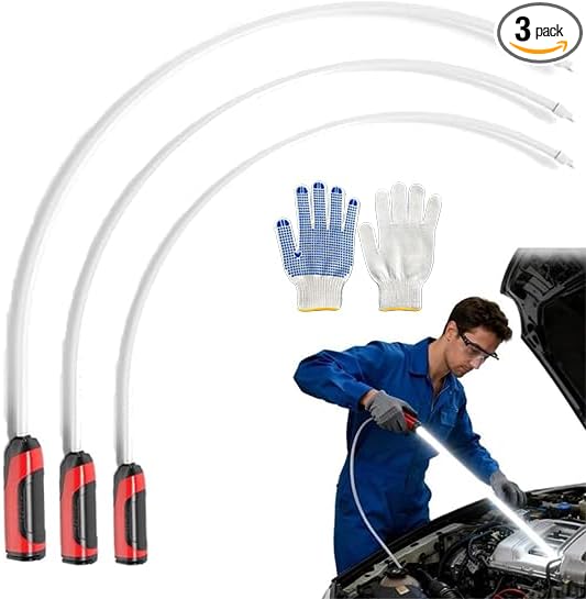 Flexible LED Flashlight Stick – 27" Bendable Work Light with High-Lumen LED, 3 Brightness Modes, Rechargeable Flexible Light for Mechanics, Car Repairs, Inspections & Tight Spaces(3)