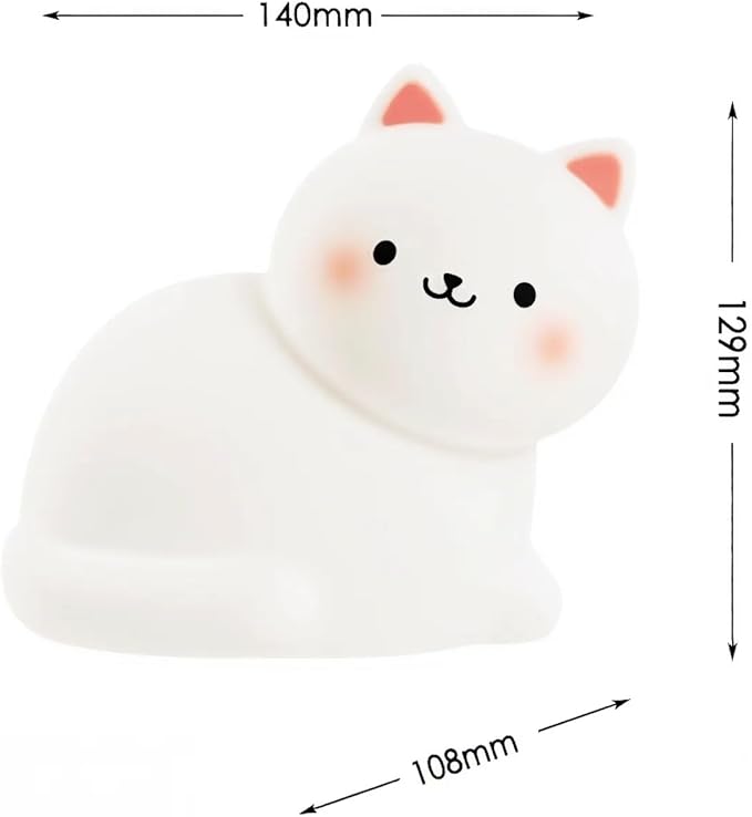 Night Light for Kids,7 Colors Cat Lamp,Cute Lamp Gifts ,Rechargeable Dimmable Silicone LED Nightlight,Timing Lamp for Nursery,Kawaii Cat Gift for baby,Portable,Birthday,Bedside Lamp,Kids Room Decor