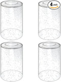 4-Pack Seeded Glass Shade Covers, Cylinder Bubble Glass Replacements Lampshade 5.9 in Height, 3.9 in Diameter, 1.7 in Fitter, High Transmittance Clear Glass Shades for Light Fixtures