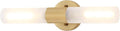 Gold Knurled Texture Wall Sconce Frosted Glass Shade Modern Bathroom Vanity Light Fixtures 2-Lights Mid Century Wall Light for Mirror Living Room Hallway E26 T10 Bulbs(Excluded)