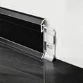 4 Pack LED Aluminum Metal Baseboard Trim 60 x 2500mm 2.36” x 8.2’ Total 32.8 ft, Matte Black LED Light Aluminum Wall Base Board Cover Molding Skirting Trim, Surface Base Mounted Down Light