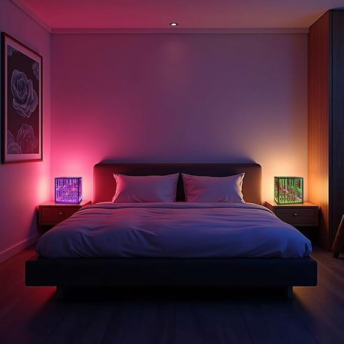 Infinity Hyper Cube LED Table Lamp, Color-Changing Music-Sync APP-Controlled Ambient Light for Gaming, Party, Home (10 Inches)