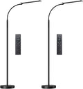 Floor Lamp 2 Pack, 18W 1800LM Bright LED Floor Lamp with 2 Remotes & Works with Smart Plug, Dimmable Timing Eye Caring Standing Reading Floor Lamps for Living Room Bedroom Office