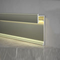40Pcs LED Aluminium Metal Baseboard Trim, Matte Champagne 75mm x 2500mm 2.95" x 8.2' Total 328 ft LED Light Aluminum Wall Base Board Cover Molding Skirting Trim, Embedded Mount Down Light B Style
