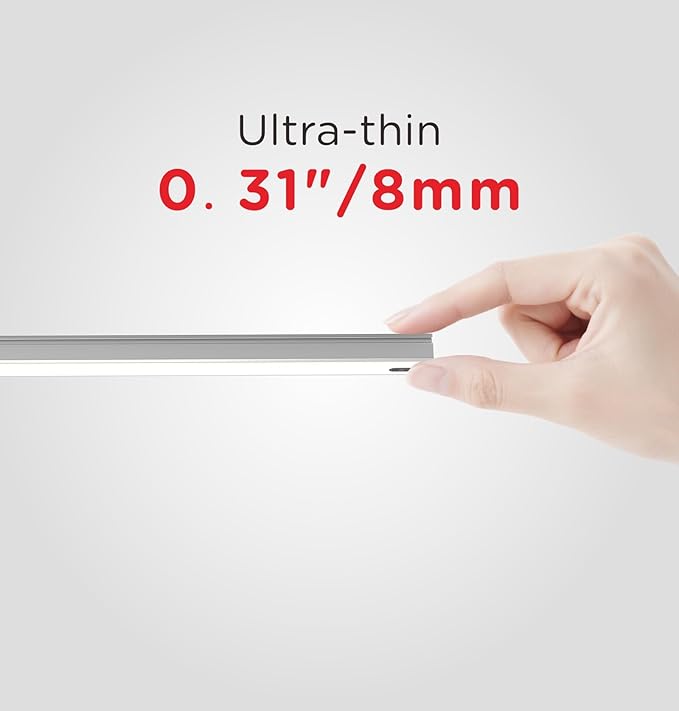 Hand Wave Under Cabinet LED Lighting Plug in, 20 Inch 4-Pcs Dimmable Linkable Ultra Thin Aluminum Alloy Housing, 4000K Natural White Motion Sensor Counter Lights for Kitchen, Shelf, Cupboard