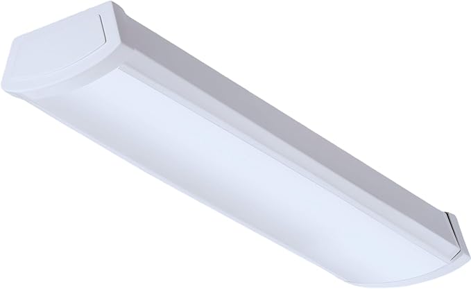 Lithonia Lighting 2 Foot LED Light Fixture, Low-Profile LED Wraparound Flush Mount Ceiling Light, 4000K Cool White, 120V, 24-Inch (FMLWL 24 840)