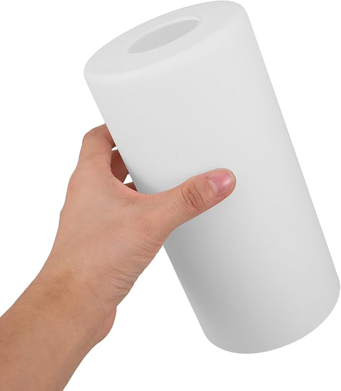 PRETYZOOM Cylinder Glass Lamp Shade Replacement for E27 Socket Table and Floor Lamps Frosted White Glass Light Shade Cover for Bedroom and Home Sized 7.87X7.87X3.94 Inches