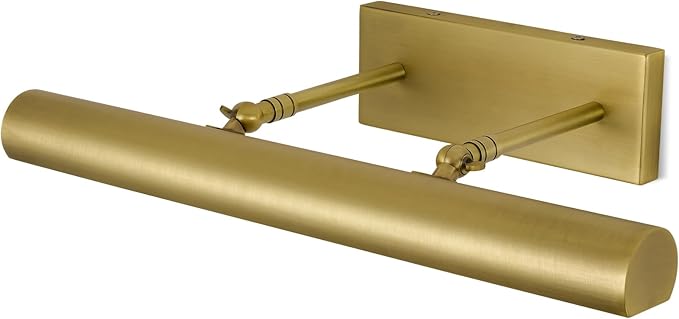 Brass Picture Lights for Wall, 18" Linear Picture Light Hardwired, 3-Light Brush Gold Art Light, Warm White 2700k Dimmable Picture Lamp, 270° Picture Frame Light for Bathroom, Living Room, Hallway