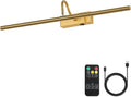Picture Light,10000mAh Picture Lights for Wall with Remote,24 inch Art Light for Paintings, Gallery Lighting for Photo,Artwork Frame,Portrait(Gold)