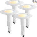 Jolux 4 Inch 5CCT LED Can Lights Adjustable Recessed Retrofit Downlight,Recessed Lighting CCT Selectable 2700K/3000K/3500K/4000K/5000K,6W=40W,500LM,Dimmable,E26 Screw Base,Bevel Trim,4-Pack.…