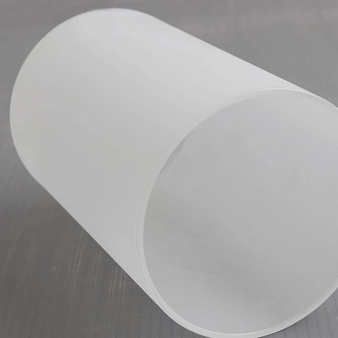 Frosted Glass Lamp Shade 2 Pack, Cylinder Glass Shade Replacement for Lighting Fixture Glass Globe with 1 5/8 Inch Fitter, G0035
