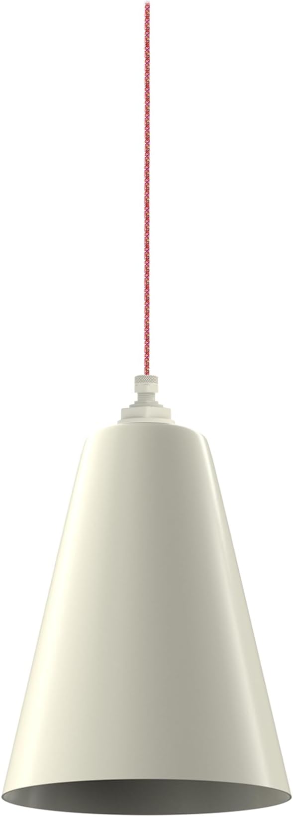 Steel Lighting Co. Laurel Pendant Light | Ceiling Mounted | 8.5 inch Cone Shade | Modern Contemporary Farmhouse Style Made in America | Sprinkles Cloth Cord | Cream Exterior/Cream Interior
