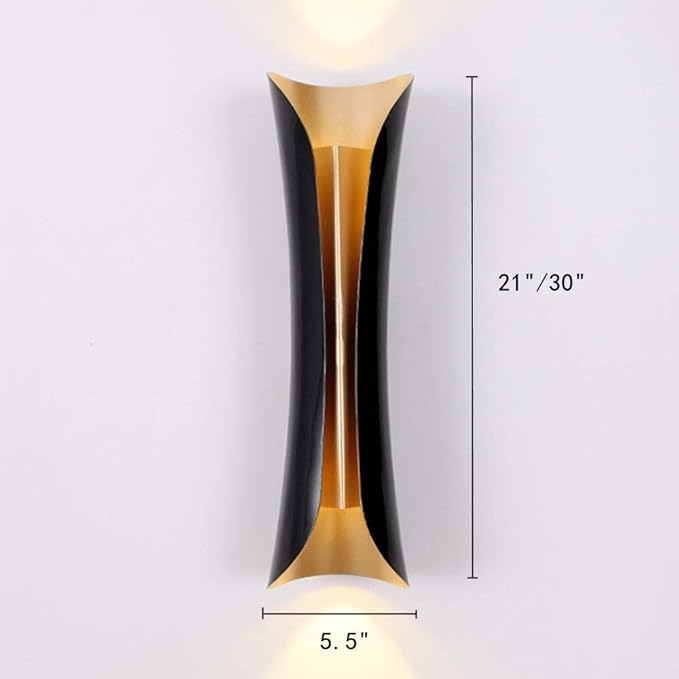 RUNNUP Modern Metal Curl Wall Sconces Indoor Lights Decorative Lamps Night Light for Pathway, Staircase, Bedroom, Balcony,Drive Way,30"